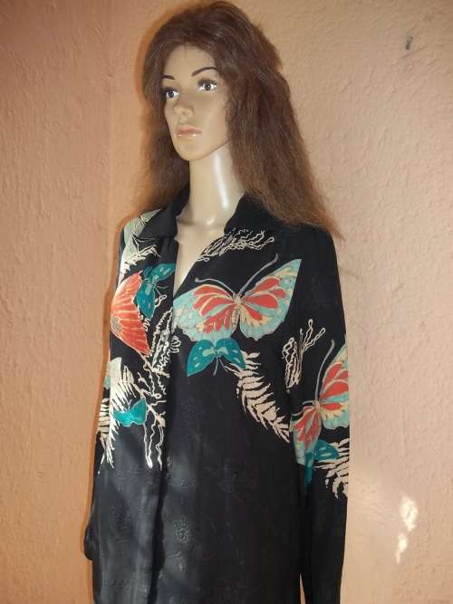 CITRON SANTA MONICA 100% SILK - ELEGANT, UNIQUE AND TIMELESS - SHIRT WITH CAMI - Size MEDIUM