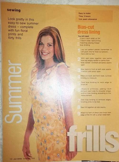 YOUR FAMILY - SUMMER TUNIC / DRESS PATTERN - DECEMBER 2002