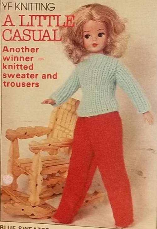 A LITTLE CASUAL - FOR 30 cm SINDY VINTAGE FASHION DOLL - SWEATER & TROUSERS - BARBIE ADJUSTMENT