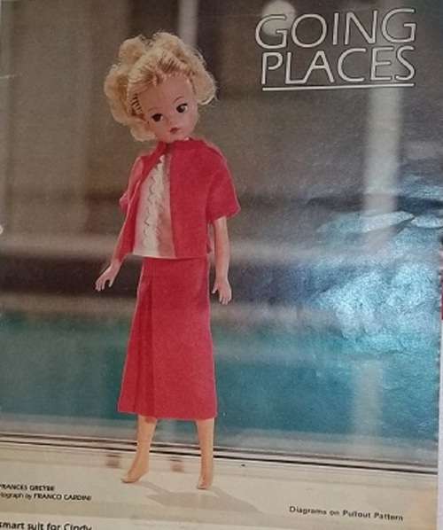 GOING PLACES - FOR 30 cm SINDY VINTAGE FASHION DOLL- A SMART SUIT FOR SINDY - FULL SIZE PATTERN