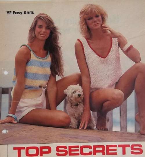 TOP SECRETS - SLEEVELESS TOPS FOR DAY OR NIGHT -  KNITTED WITH JAEGER FLAMME to fit 86 - 97 cm