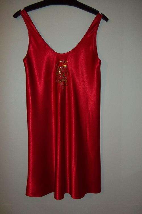 Red satin night dress hotsell