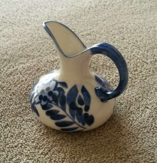 Vintage DELFT Blue Hand-painted Small Bulb Shaped Jug - Made In Holland! - For the Collector!