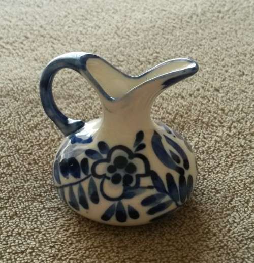 Vintage DELFT Blue Hand-painted Small Bulb Shaped Jug - Made In Holland! - For the Collector!