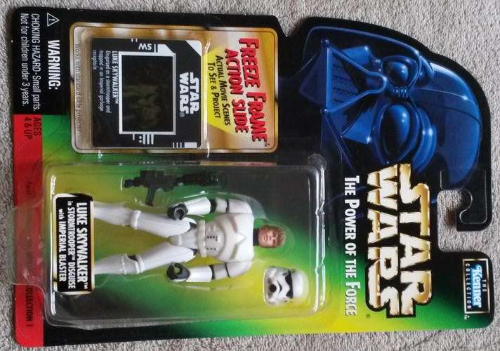 Star Wars 3 3/4" Green Card POTF - Luke Skywalker in Stormtrooper Gear - Action Figure by Hasbro