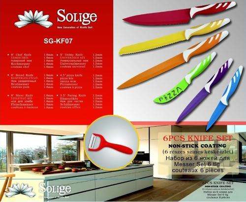 *R499* Solige Six pieces ( 6pcs ) Colorful Non-Stick Knife Set # Great Value For Money #