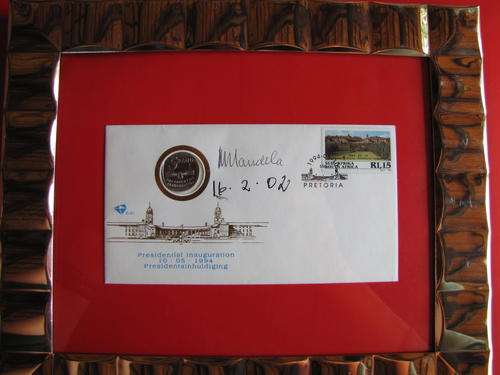 SIGNED MANDELA INAUGURATION FIRST DAY COVER WITH PROOF R5
