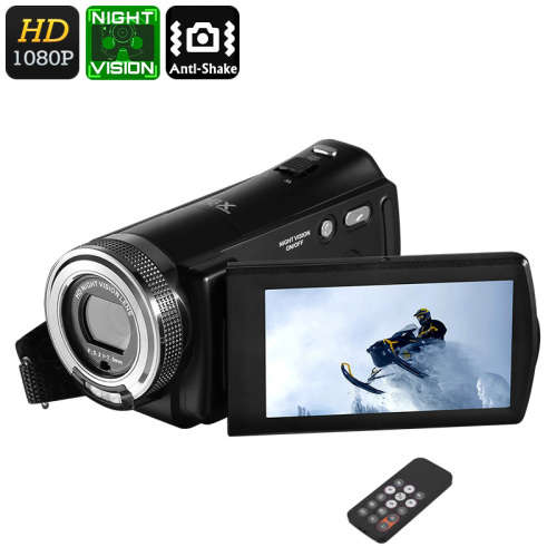 Ordro V12 Digital Video Camera - 1/4-Inch CMOS, 1080p Video, 20MP Pictures, 1000mAh, 16x Zoom, 3-Inc