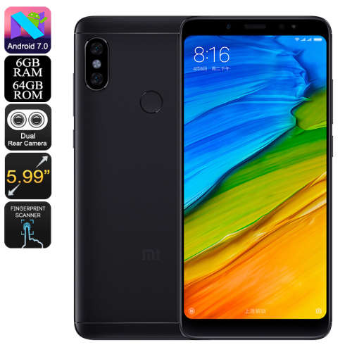 Xiaomi Redmi Note 5 Android Phone - Snapdragon 636 CPU, Octa-Core, 6GB RAM, Dual-IMEI, 4G, 2K Displa
