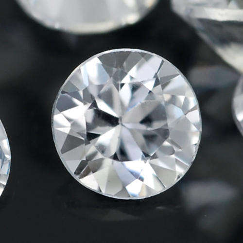 Jeweller's Delight! 0.92ct 10pcs LOT 2.6mm ROUND DIAMOND-CUT BRILLIANT WHITE CEYLON SAPPHIRES