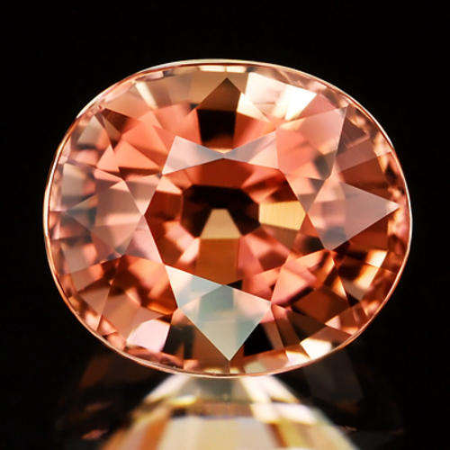 FANTASTIC 1.19ct VVS CUSHION NATURAL PEACH SALMON PINK TOURMALINE (Must-see video inside!)