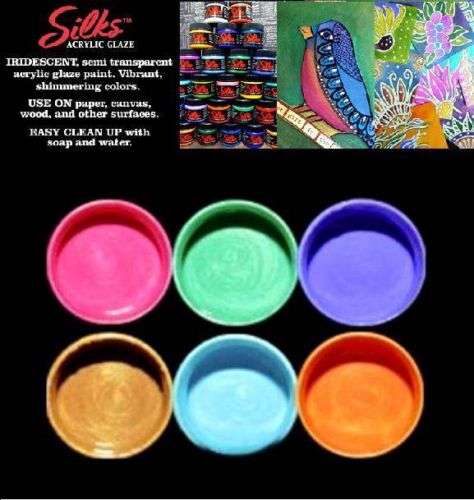 Silks Acrylic Glaze FIELD OF FLOWERS 6-pk 10ml Paints Luminarte Mixed Media This month less R25