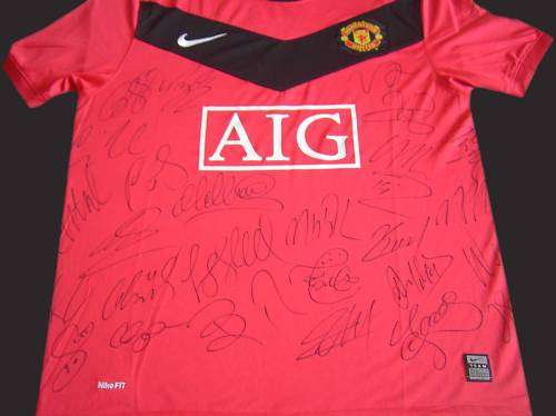 MANCHESTER UNITED 2009/2010 HOME SIGNED SHIRT WITH COA