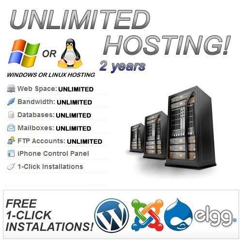 2 Years UNLIMITED Web Hosting with Domain Name