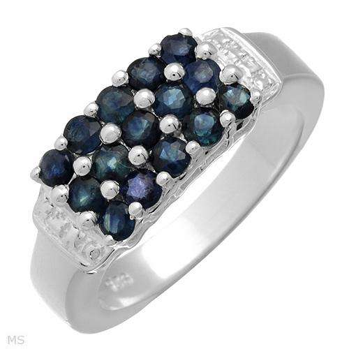Elegant Brand New Ring With 1.20ctw Genuine Sapphires Made of 925 Sterling silver