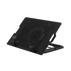 ERGOSTAND~Adjustable laptop stand with cooling fan.