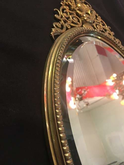 A stunning Victorian Brass Beveled Mirror