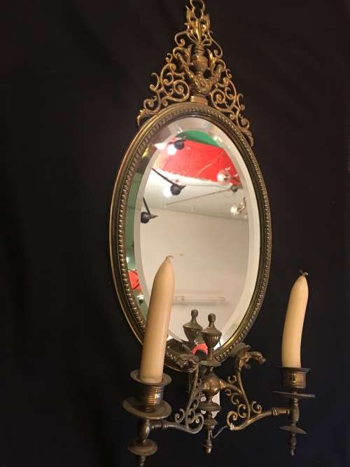 A stunning Victorian Brass Beveled Mirror
