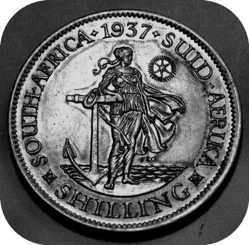 Top Graad SA Unie: 1937 Shilling 1/- in A/UNC!!