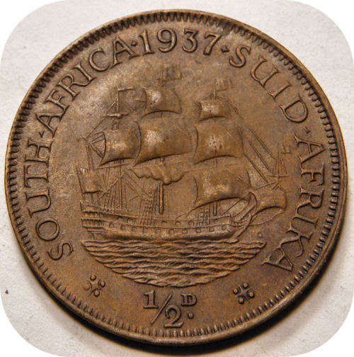 Top Grade SA Union: 1937 Half penny 1/2d in EF!!