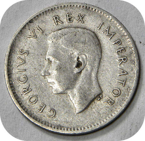 Bargain SA Union:  1943 Tickey 3d. LOW clearance prices all round!!!