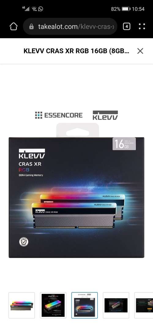 Klevv Cras XR RGB DDr4 gaming memory