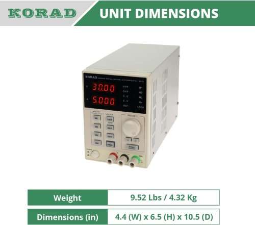 KORAD KA3005D - Precision Variable Adjustable 30V, 5A DC Linear Bench Power Supply