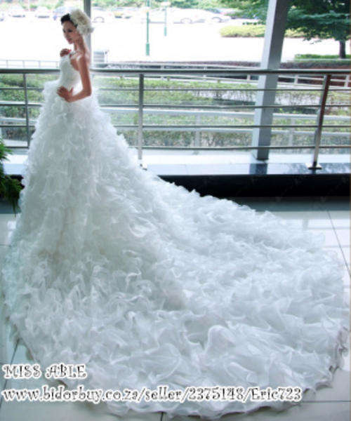 *Special*  Elegent Strapless Lace Bridal Gown Wedding Dress