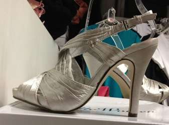 ***Sale***! Short in Sizes,  Limited Stock Silver Silky High Heel Sandal with Buckle  Size 3-8