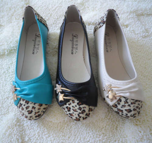 ***HOTE SALE***! Limited Stock Flat Pump with Leopard Element in Blue / Black / White