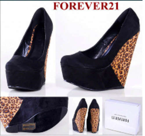 Limited Stock! Forever 21 Wedge High Heel with Leopard Element