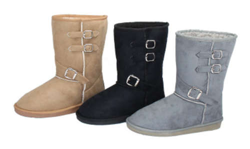 Limited Stock! Quality Gum-Rubber Outsole Snow Boot in Black/ Beige / Grey size 2-7