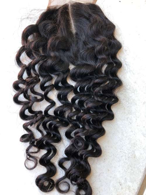 QUEEN'S CHOICE 100% 12" DEEP WAVE CLOSURE 4"X4"