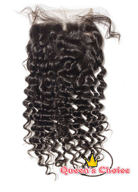 BLACK FRI SALE QUEEN'S CHOICE SLIVER LABEL 4"X4"CLOSURE-KINKY CURLY