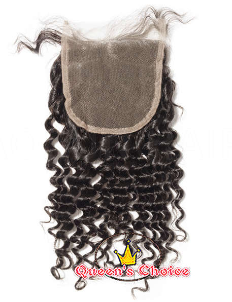 BLACK FRI SALE QUEEN'S CHOICE SLIVER LABEL 4"X4"CLOSURE-KINKY CURLY