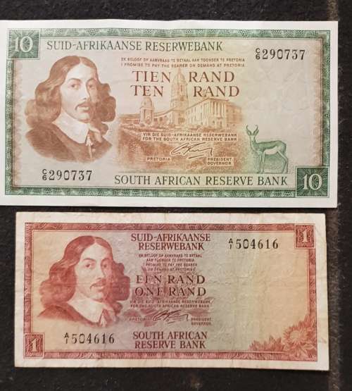 G Rissik R10 C/6 and R1 A/1. Sought after notes