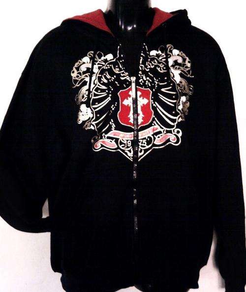 PRINTED HOODIE JACKET,BLACK ,SIZE L