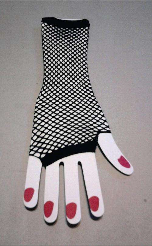 FISHNET GLOVES,BLACK