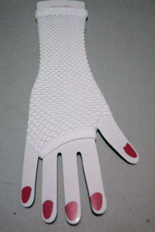FISHNET GLOVES,WHITE