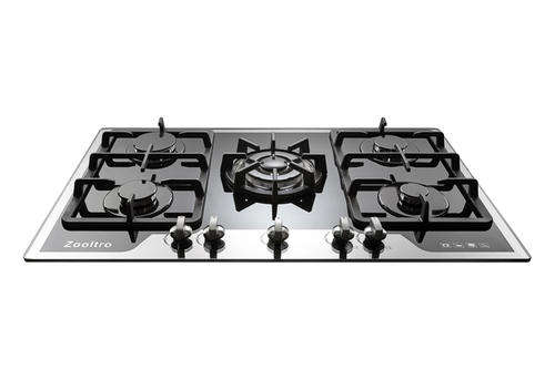 Zooltro 5 Burner Kitchen Gas Hob with safety cut off and automatic ignition Black