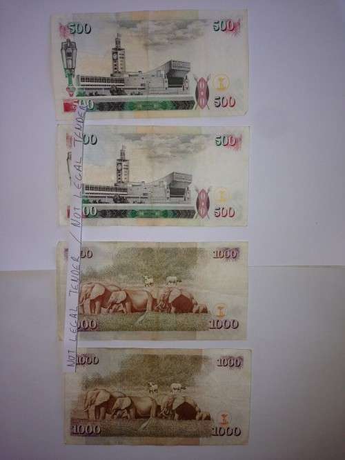 Kenya Mzee J. Kenyatta lot of 7 notes. Condition as shown. Bid per lot.