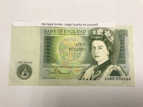 Bank of England, One Pound, Serial AN82 070686