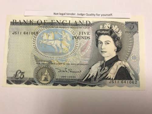 Bank of England, Five Pounds, Serial JS11 641062