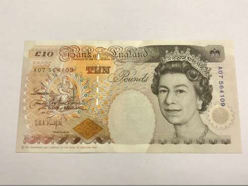 Bank of England, Ten Pounds, Gov: Kentfield, A07 564109, Estimated as aUNC, Please grade self
