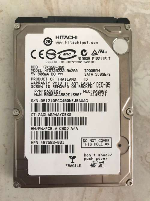 Hitachi 320GB 2.5 inch HDD