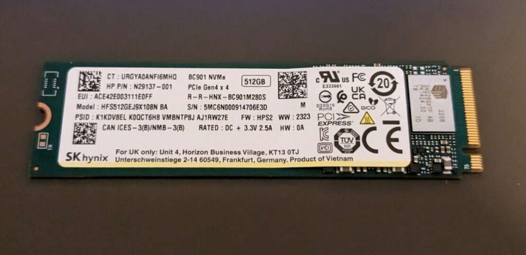 SK Hynix BC901 512GB M.2 PCI-e GEN 4X4 NVME SSD Internal Solid State Drive 2280