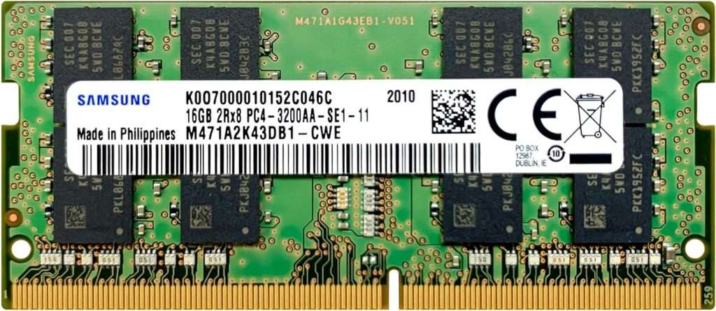 Samsung 16GB DDR4 3200 PC4-3200 SODIMM Laptop RAM
