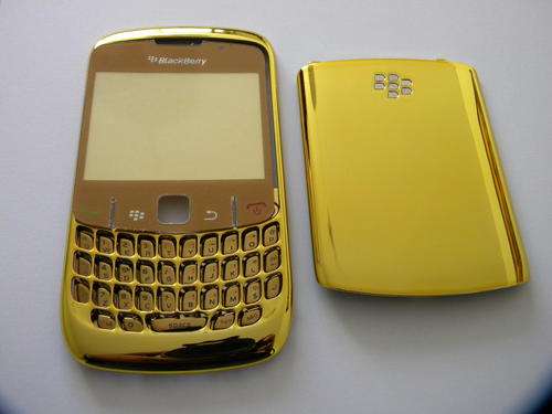 CHROME - GOLD- BlackBerry 8520 Replacement Housing-Bezel-Face