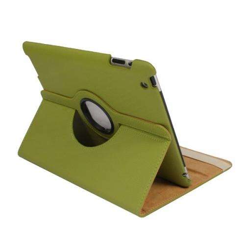 Green - 360 Rotation Leather Case Cover Folio for Ipad 2