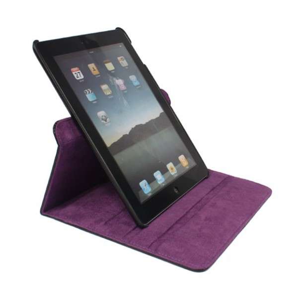 PURPLE - 360 Rotation Leather Case Cover Folio for Samsung Galaxy Tab 10.1 P7510